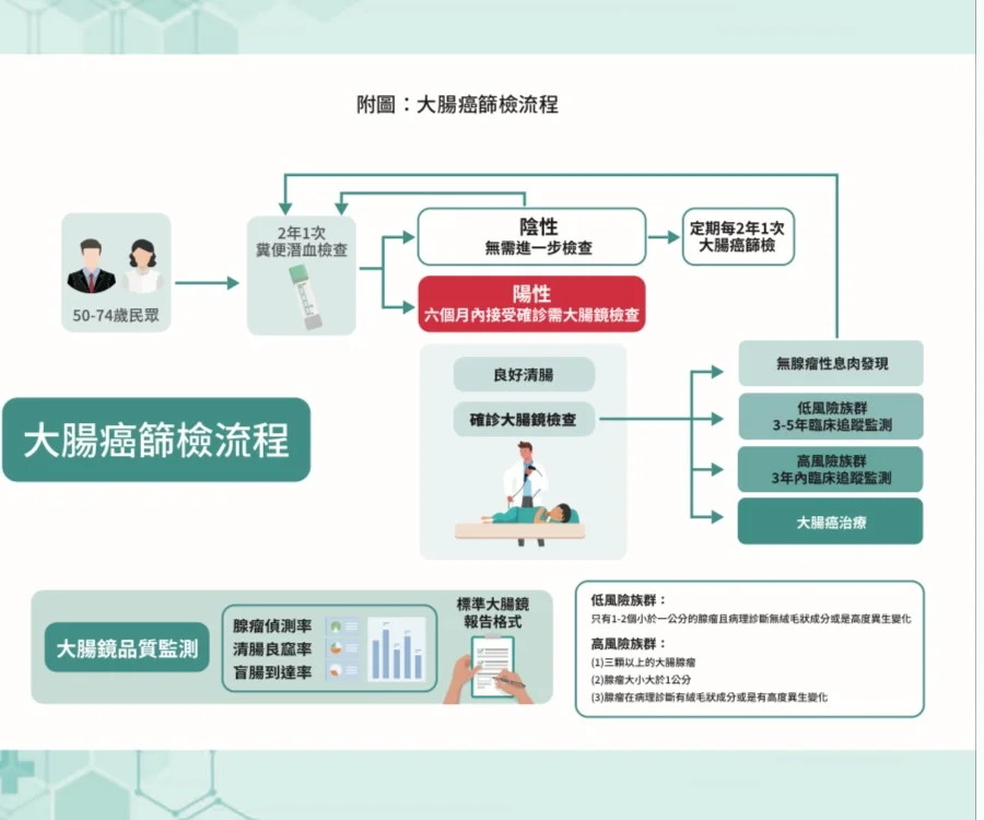大腸癌篩檢流程：從糞便潛血到大腸鏡